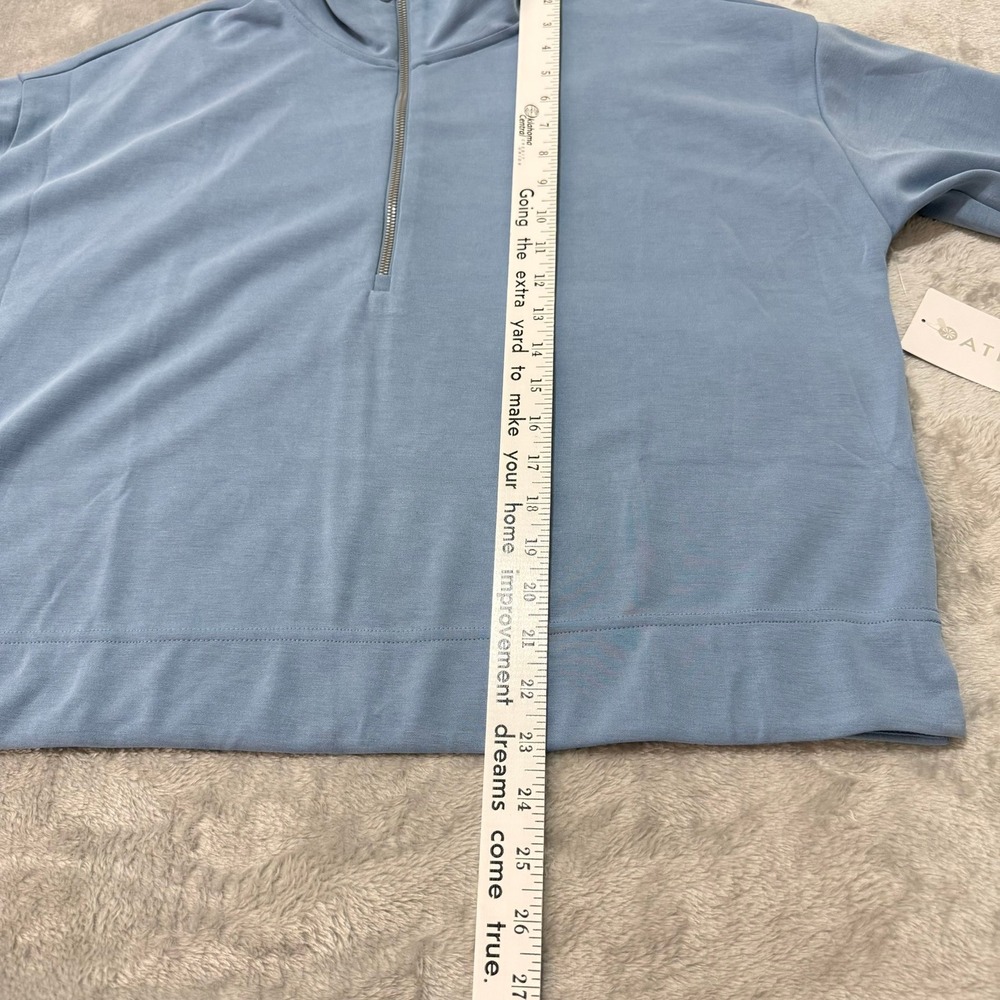 Athleta Womens XL Seasoft 1/4 Zip Blue Long Sleeve Pullover‎ Sweatshirt NWT - Picture 5 of 10